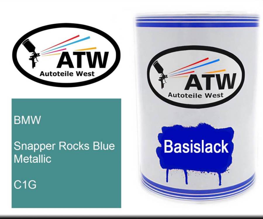 BMW, Snapper Rocks Blue Metallic, C1G: 500ml Lackdose, von ATW Autoteile West.